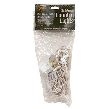 Teeny Lights, White Cord, 35 Count - The Fox Decor